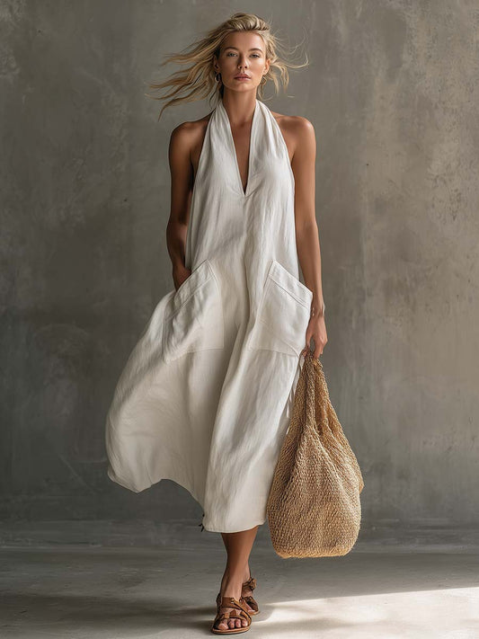 VVZ Women's Long Halter Dress