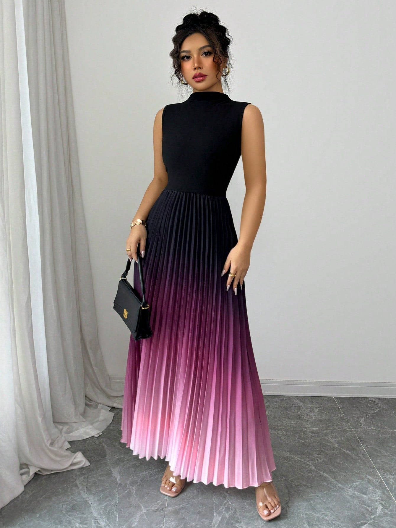 VVZ Women's Ombre Print Tank Dress