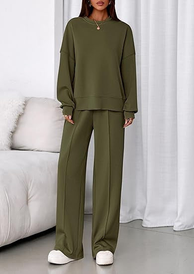 VVZ Long-sleeve sweatshirt and straight-leg drawstring pants