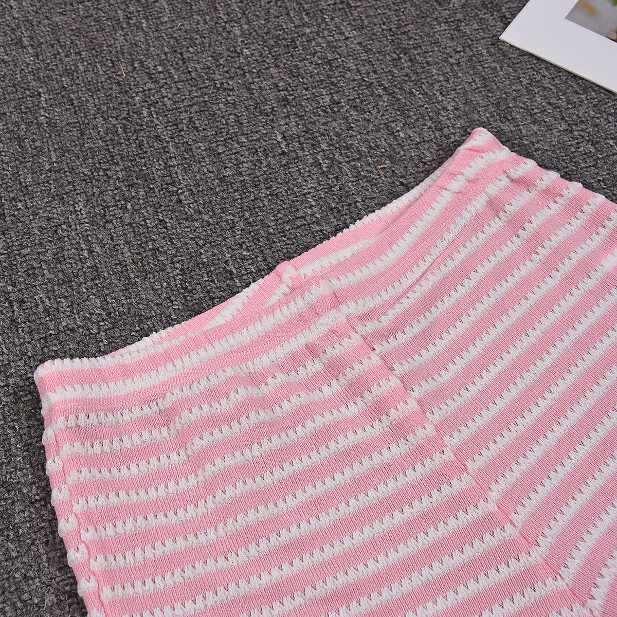 VVZ Textured Striped Halter Top