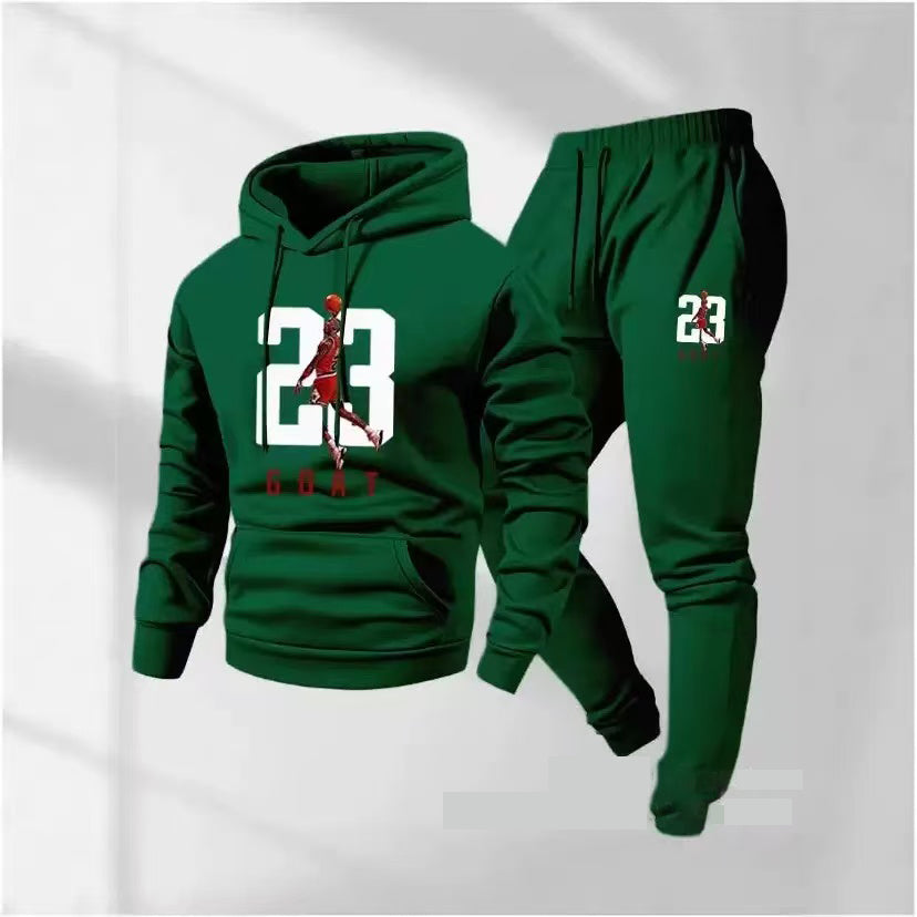 VVZ Women's Goat 23 Pattern Print Hoodie and Drawstring Sweatpants Set