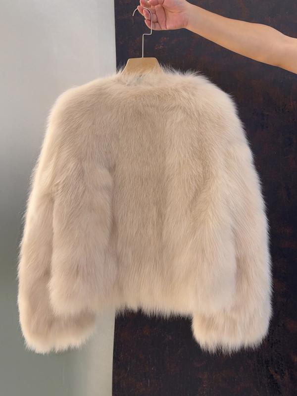 VVZ women's faux fur coat, short length autumn/winter jacket