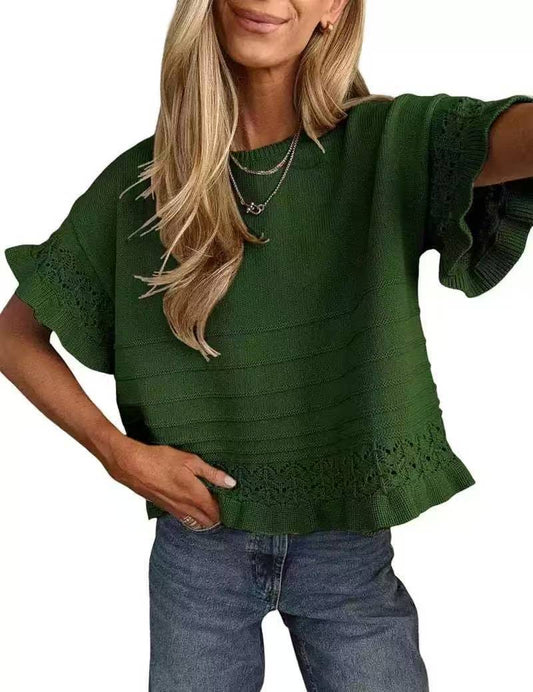 VVZ Women's Crocheted and Knitted Top