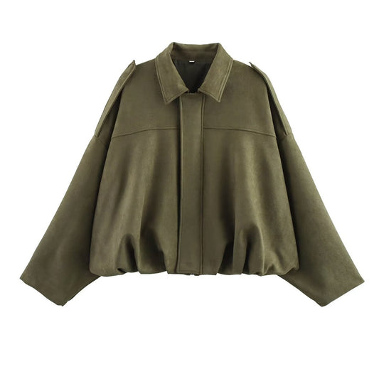 VVZ women's military-style suede jacket