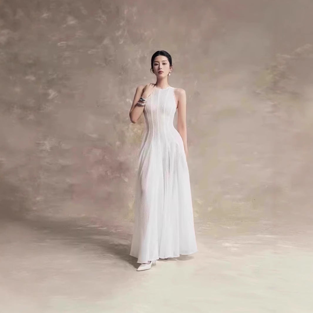 VVZ Semi-Sheer Lace Sleeveless Dress