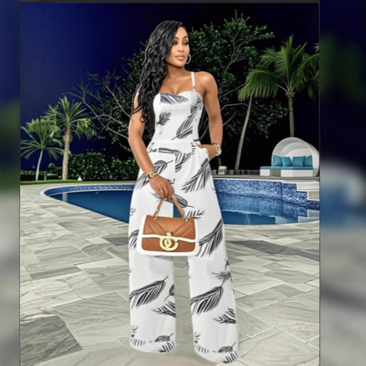 VVZ Women's Printed Strappy Jumpsuit