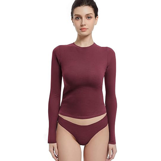 VVZ Soft Single-Layer Basic Long Sleeve Shirts