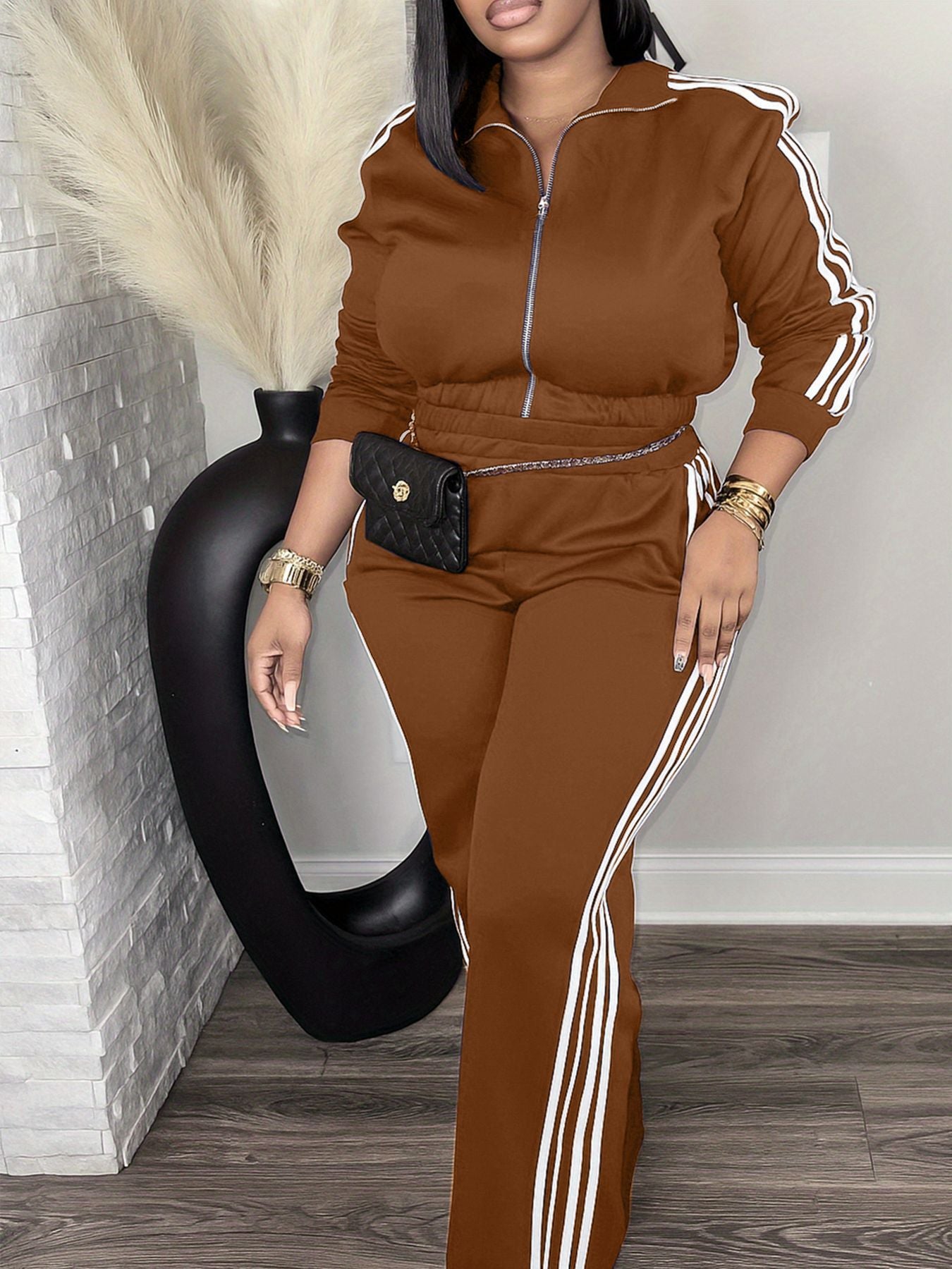 VVZ Women's Casual Patchwork Set