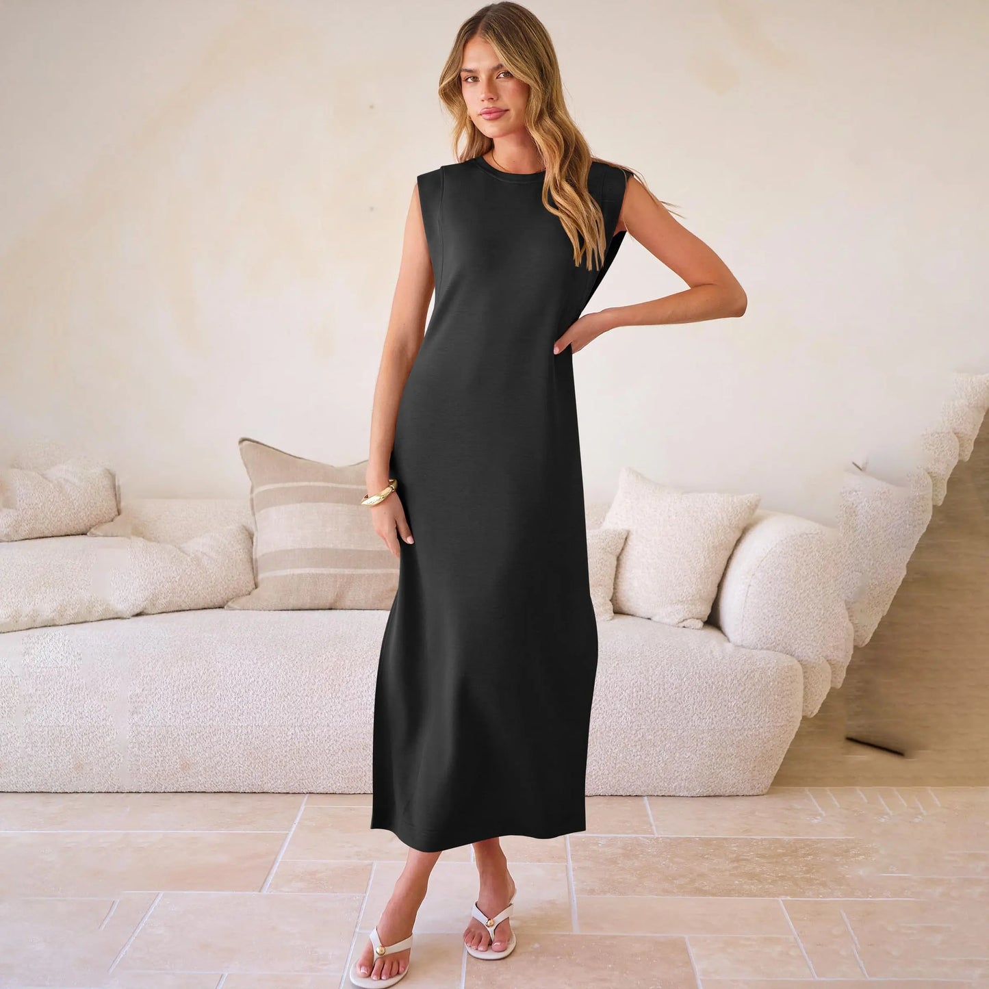 VVZ Women's Summer Casual Sleeveless Maxi Dress