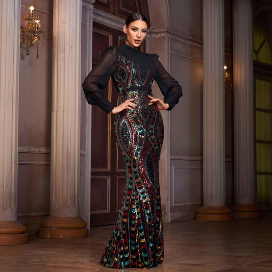 VVZ Women's Sequin-Paneled Party Dress