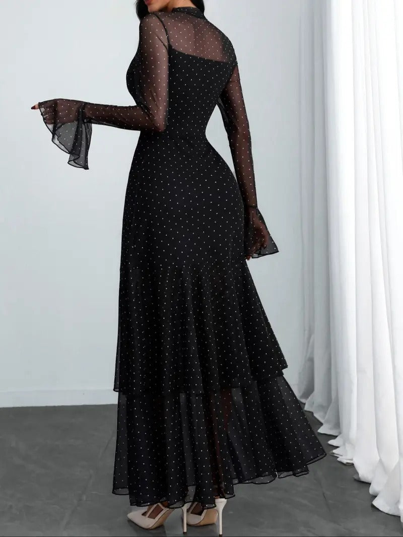 VVZ Women's Long-Sleeve Dress（Belt not included)