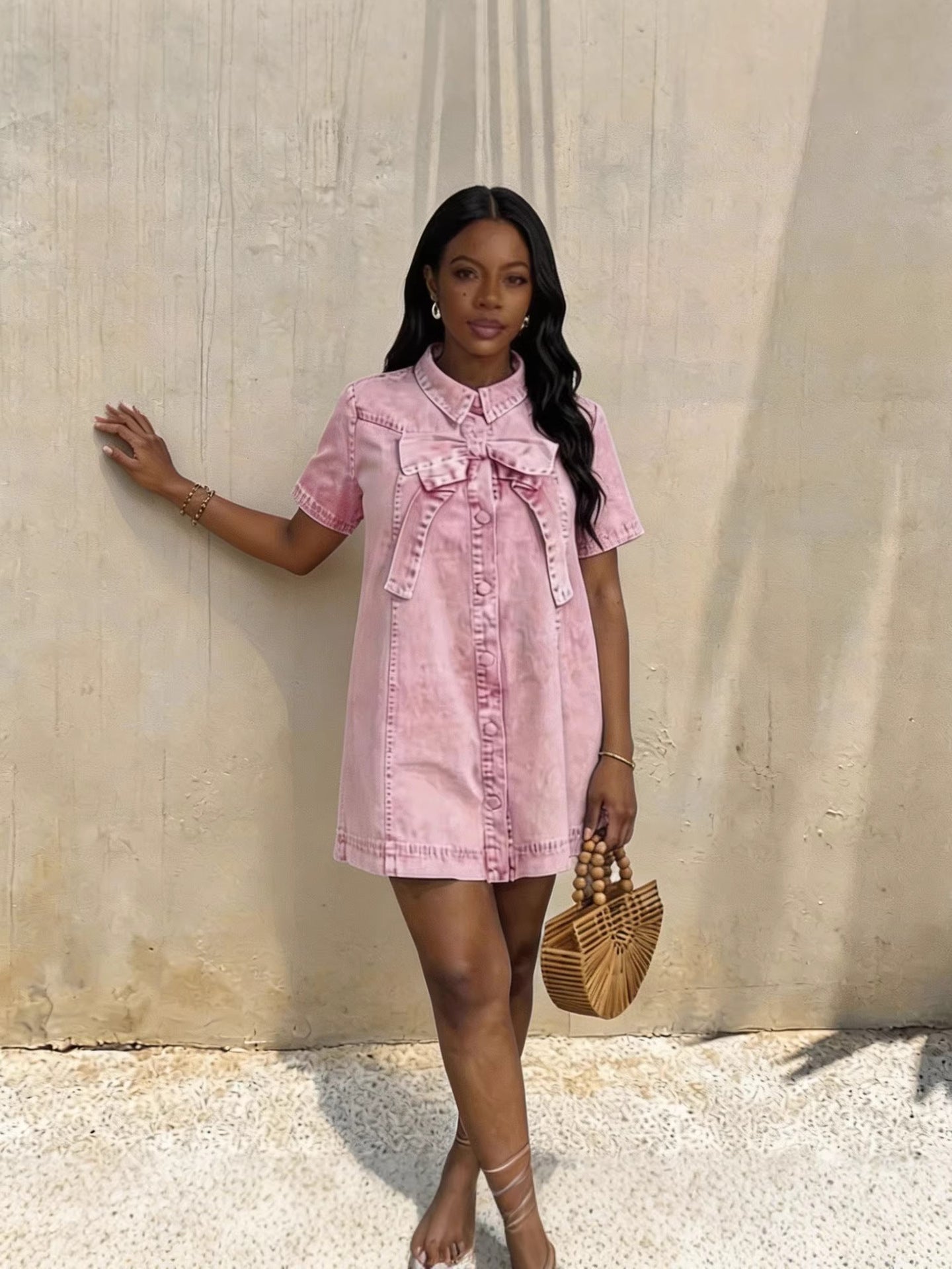 VVZ Youthful Bow-Accent Dress