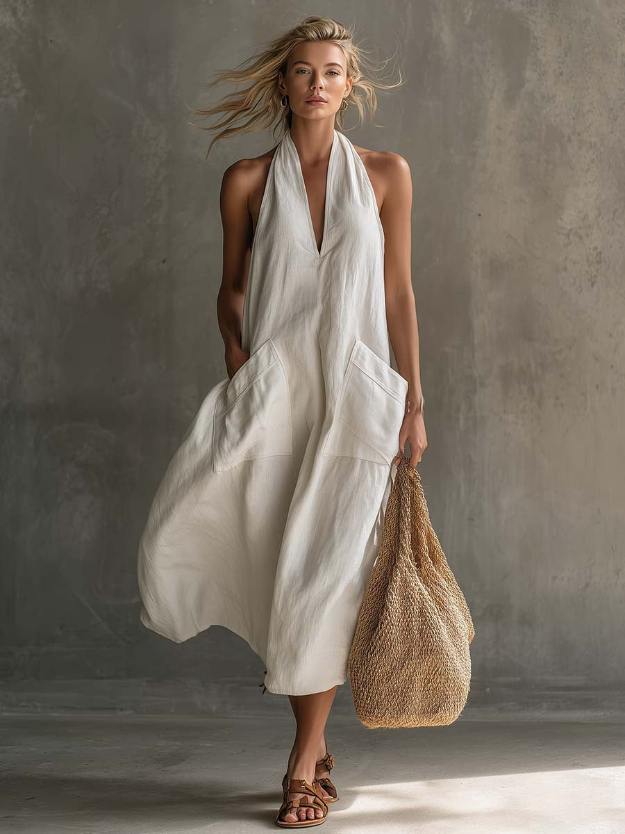 VVZ Women's Long Halter Dress