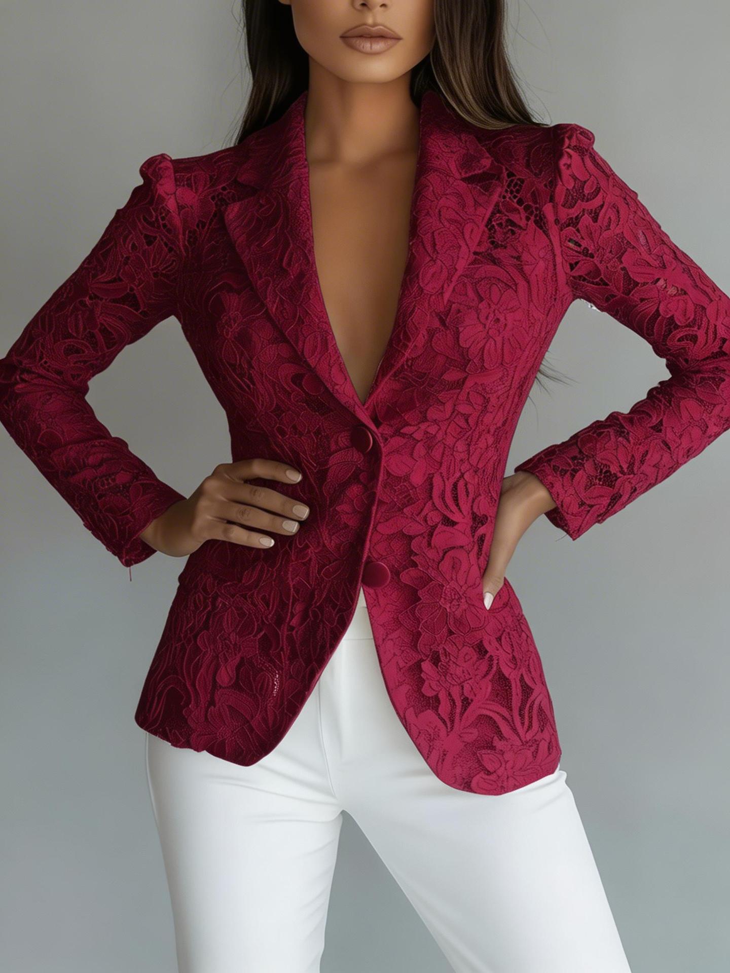 VVZ Elegant Women's Lace Blazer