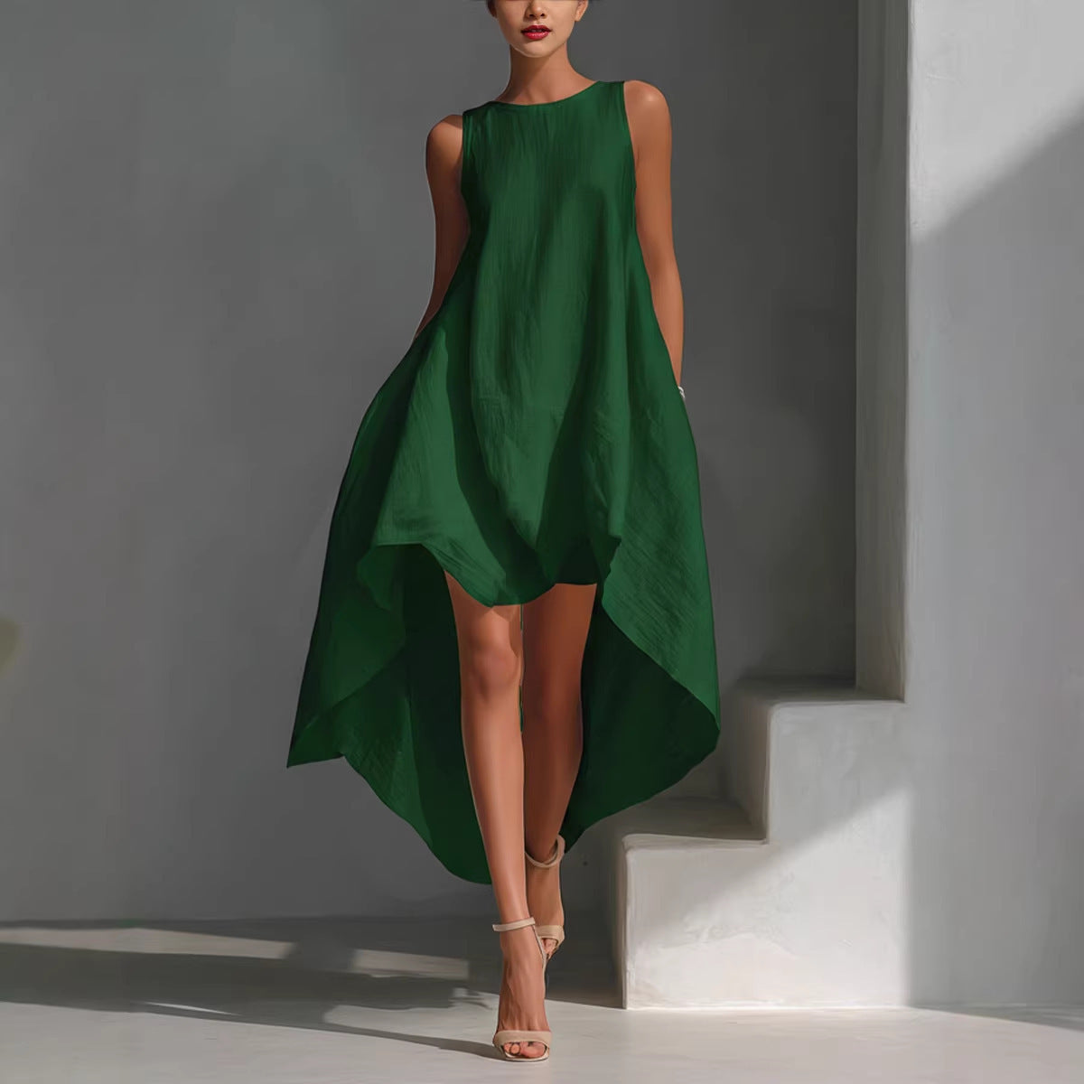 KZZ Women's Sleeveless Midi Dress