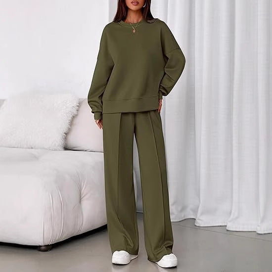 VVZ Long-sleeve sweatshirt and straight-leg drawstring pants