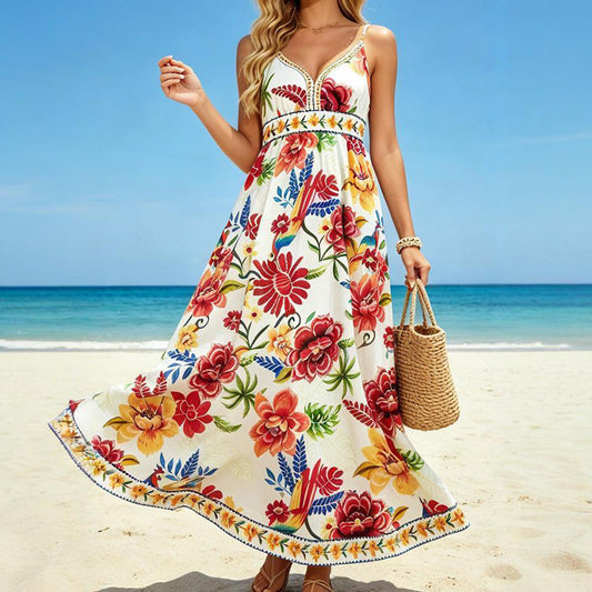 VVZ Tropical-Style Maxi Dress