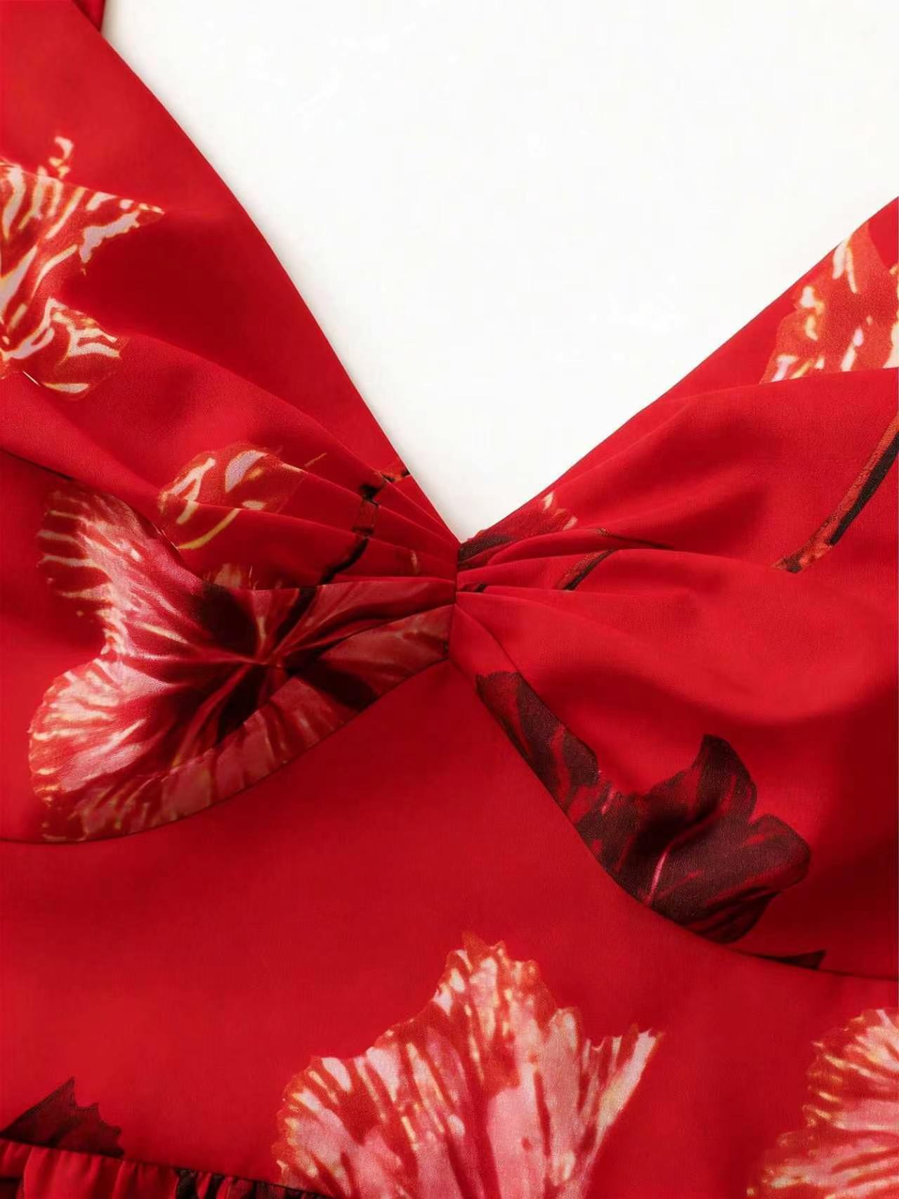 VVZ French-style printed camisole dress