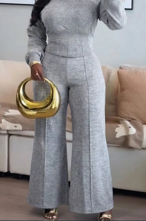 VVZ Casual Seam Design Sweatpants Set