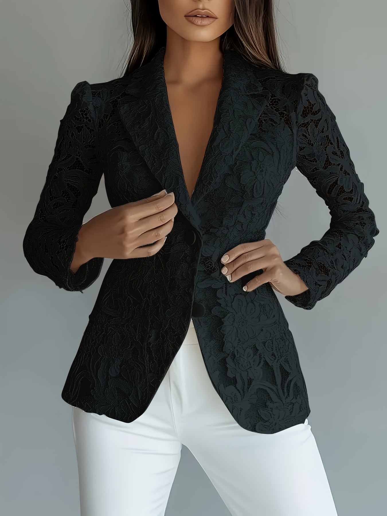 VVZ Elegant Women's Lace Blazer