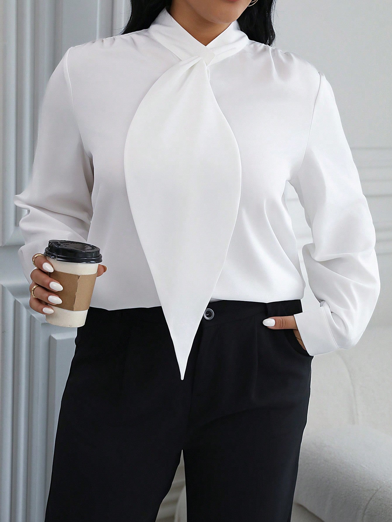 VVZ Women's Long-Sleeve High-Neck Shirt
