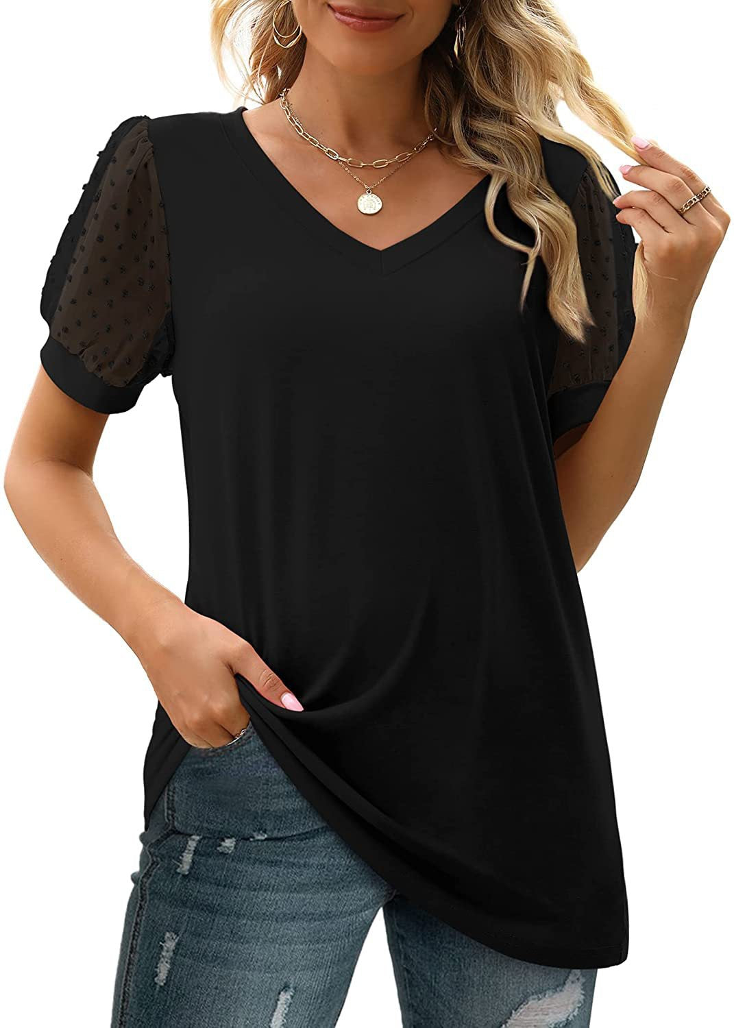 VVZ Women's Summer Tops: V-Neck T-Shirt