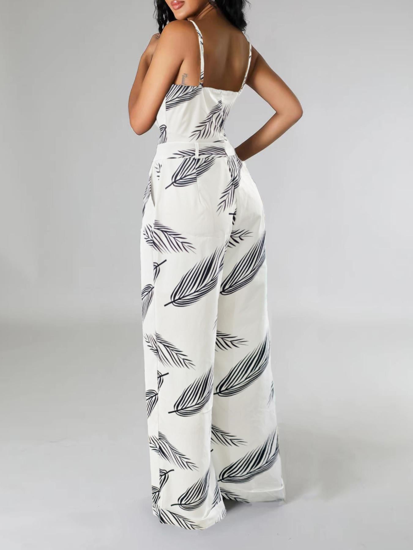VVZ Women's Printed Strappy Jumpsuit
