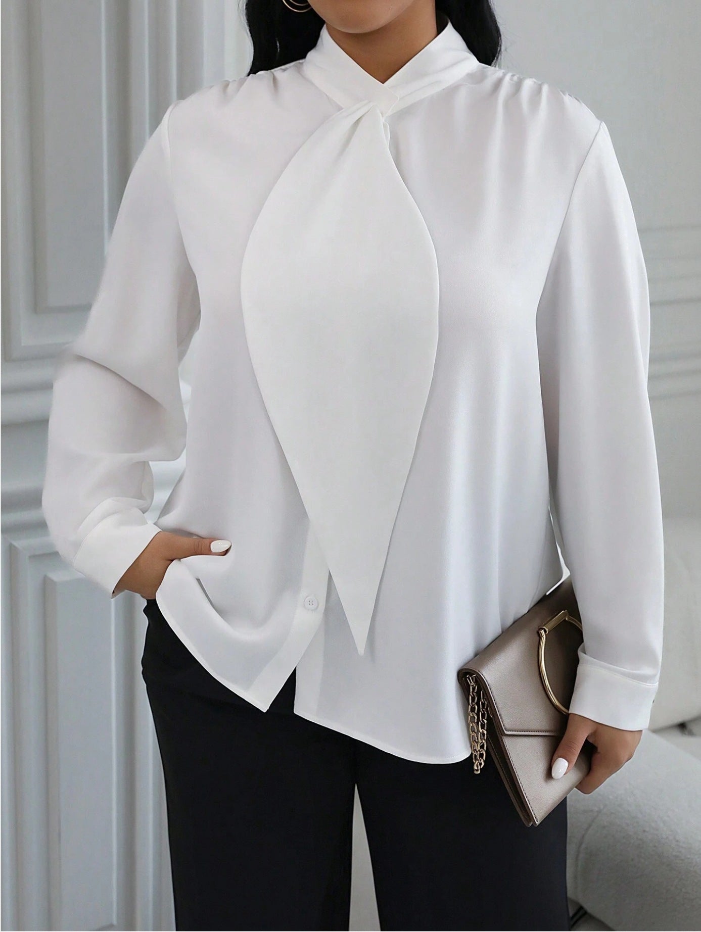 VVZ Women's Long-Sleeve High-Neck Shirt