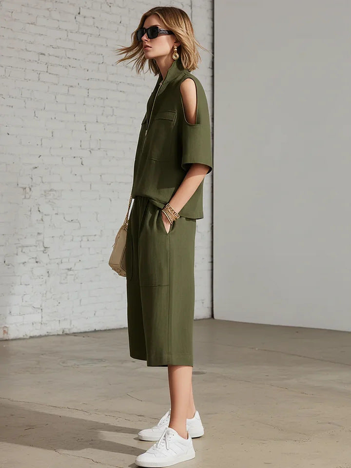 VVZ Loose, breathable short-sleeved top and shorts