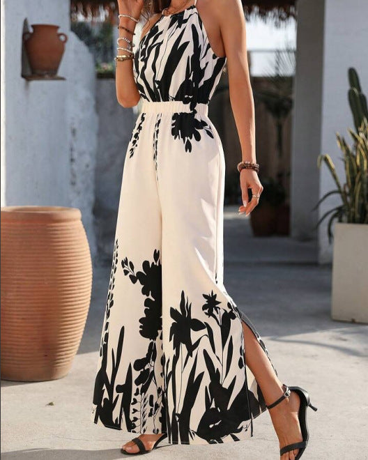 VVZ Sleeveless wide-leg jumpsuit with an elastic high waist