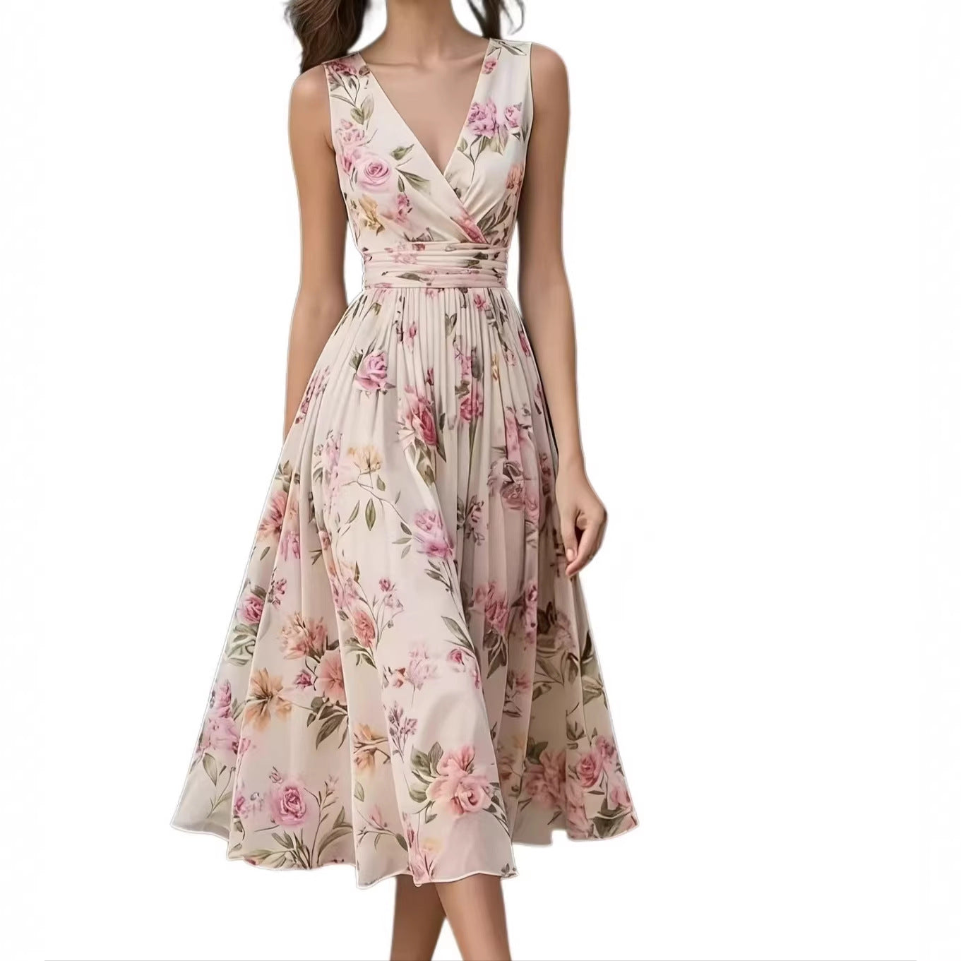 VVZ Form-fitting V-neck dress with an innocent-yet-alluring vibe