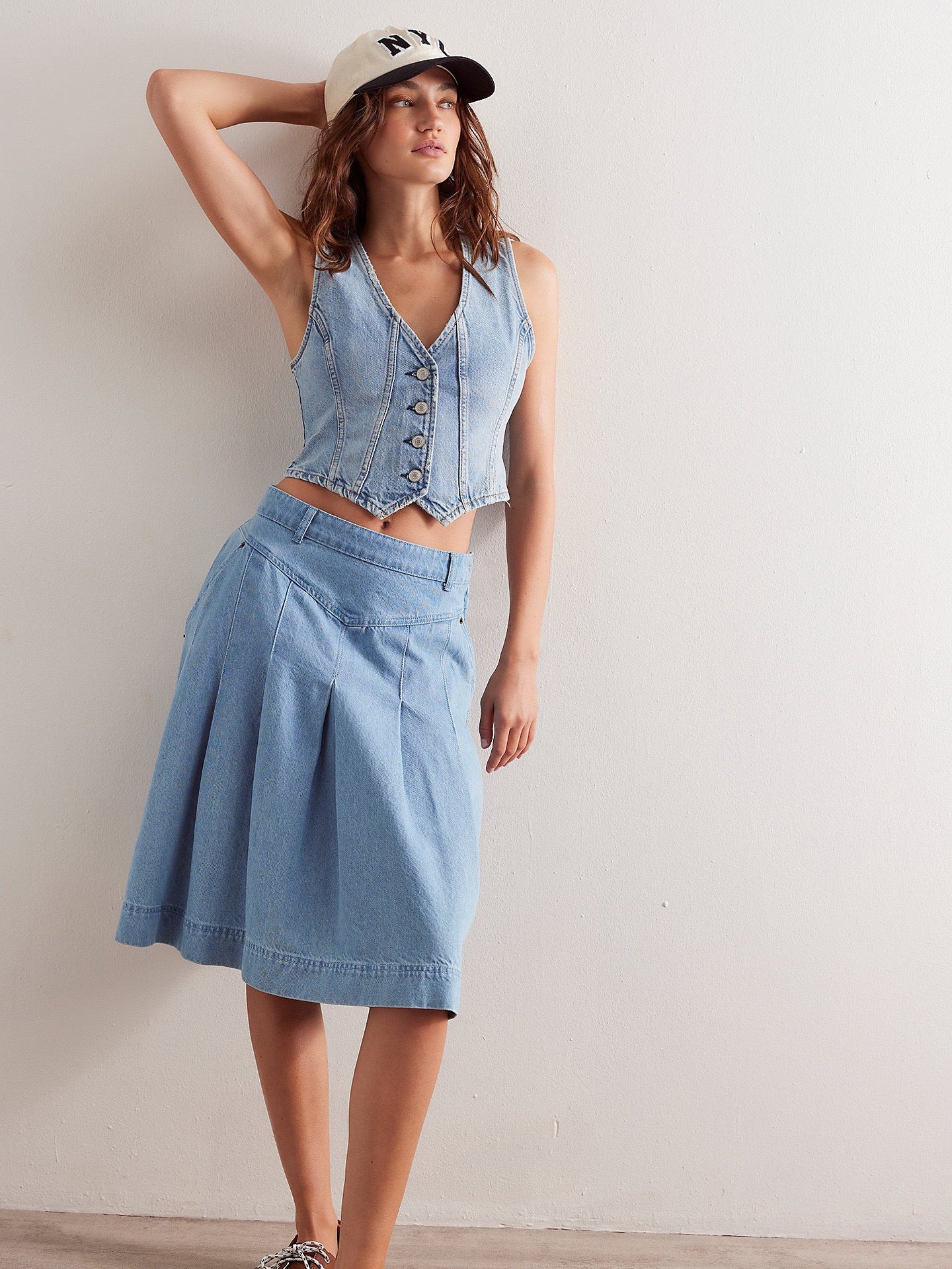 VVZ Women's Solid-Color Denim Vest