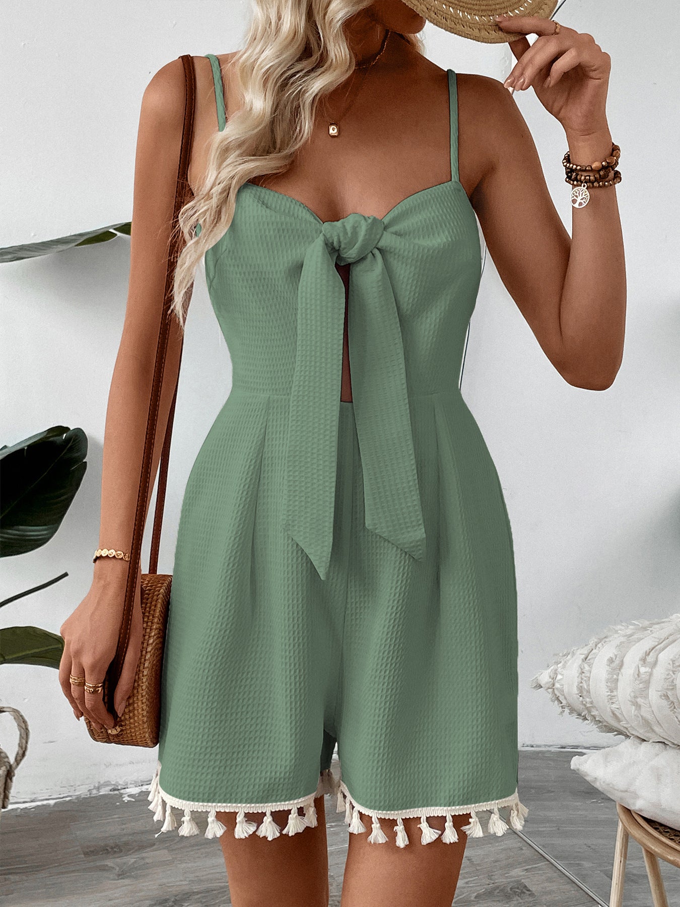 VVZ Women's Waffle-Knit Romper