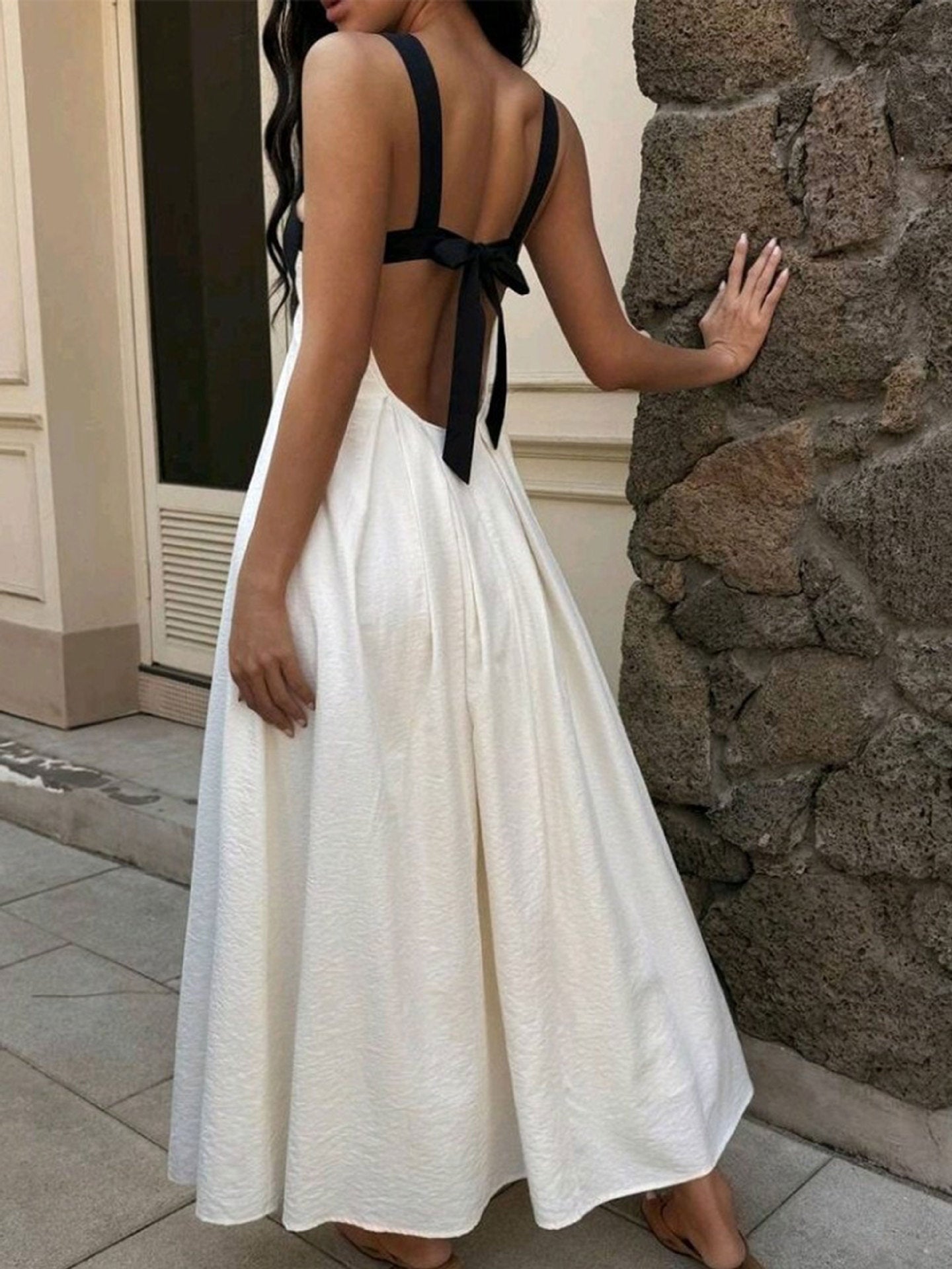 VVZ Women's Sleeveless Color-Block Maxi Dress