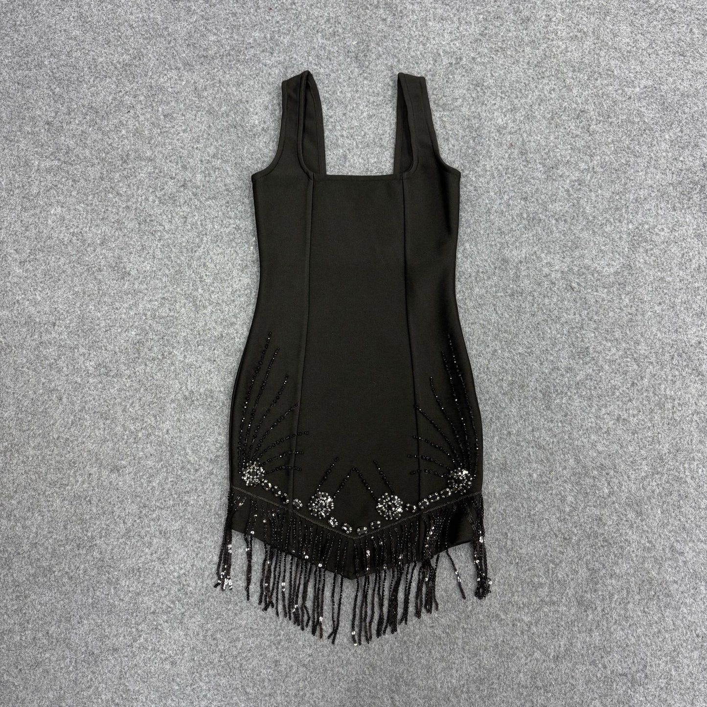 VVZ Sexy Spaghetti-Strap Fringe Dress