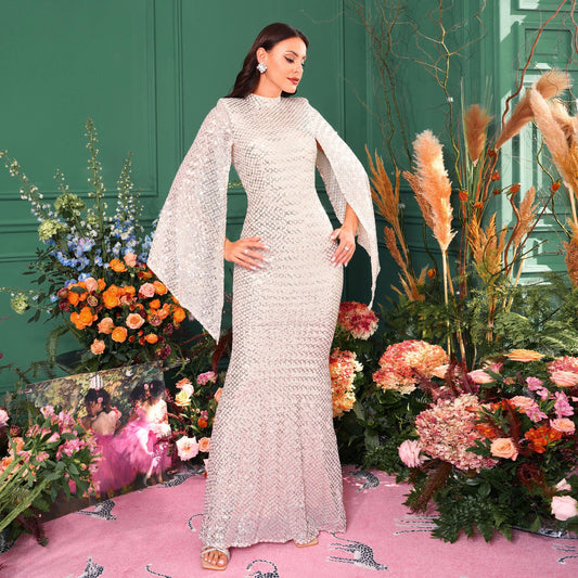 VVZ Women's Long-Sleeve Sexy Long Evening Gown