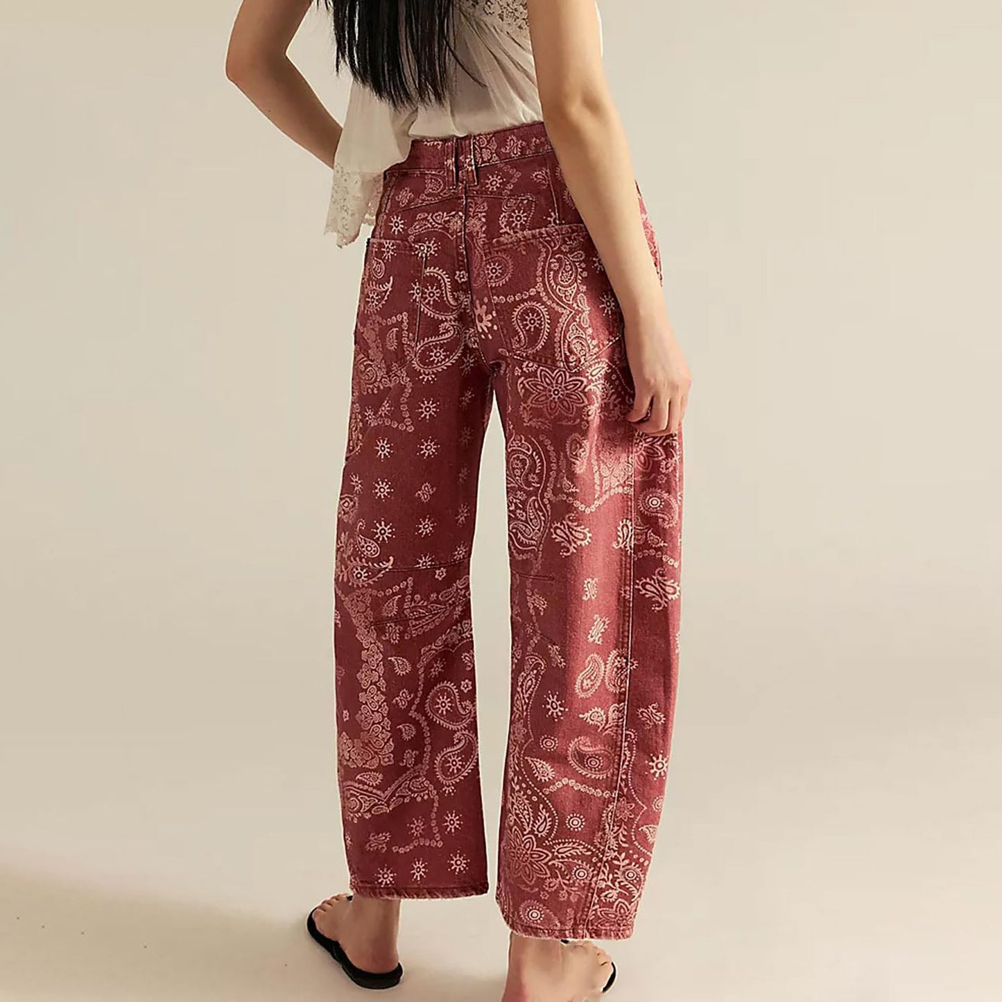 VVZ Women's Printed Wide-Leg Jeans