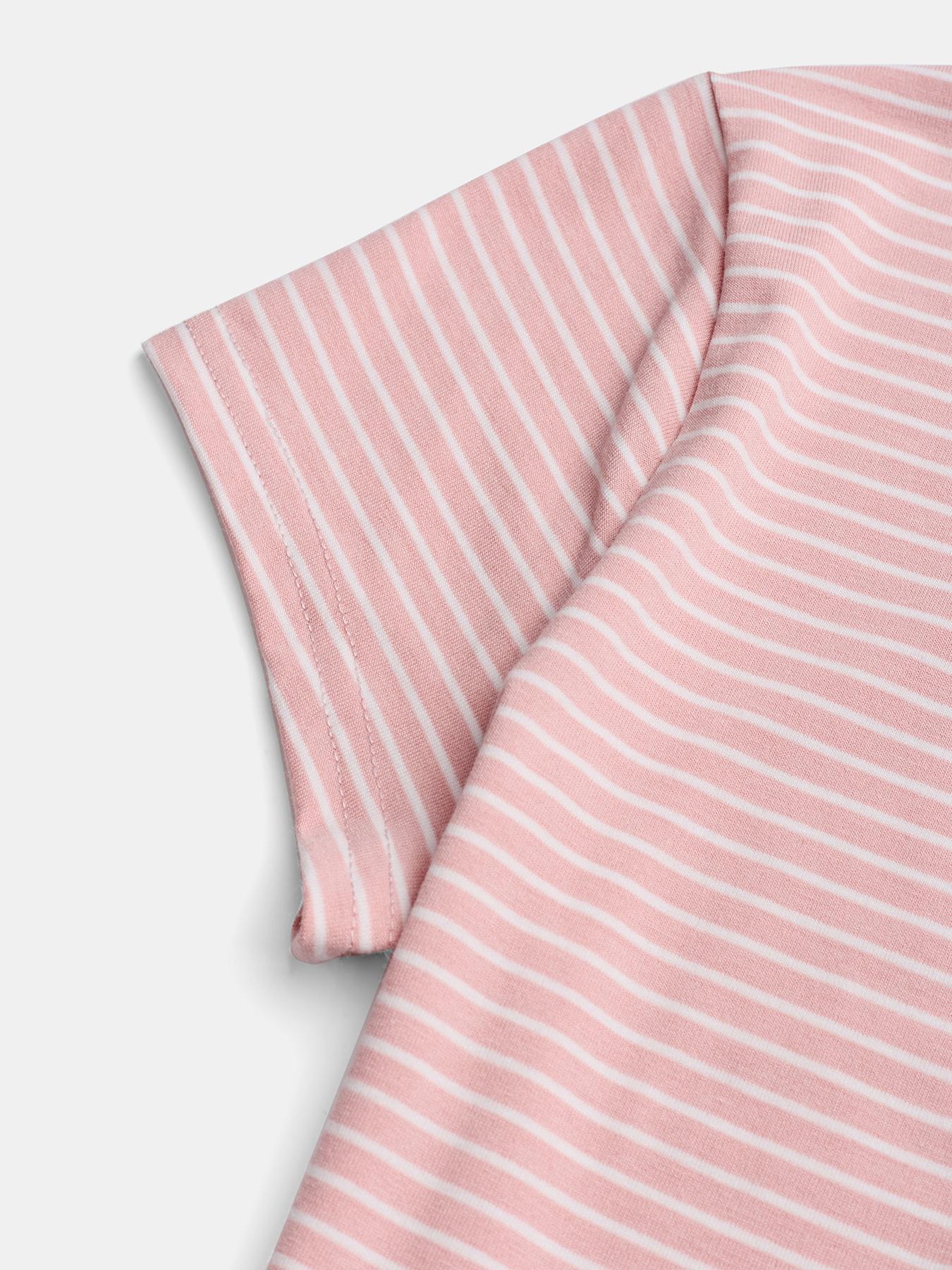 VVZ Two-piece Set Women's Striped Print Crop Tee