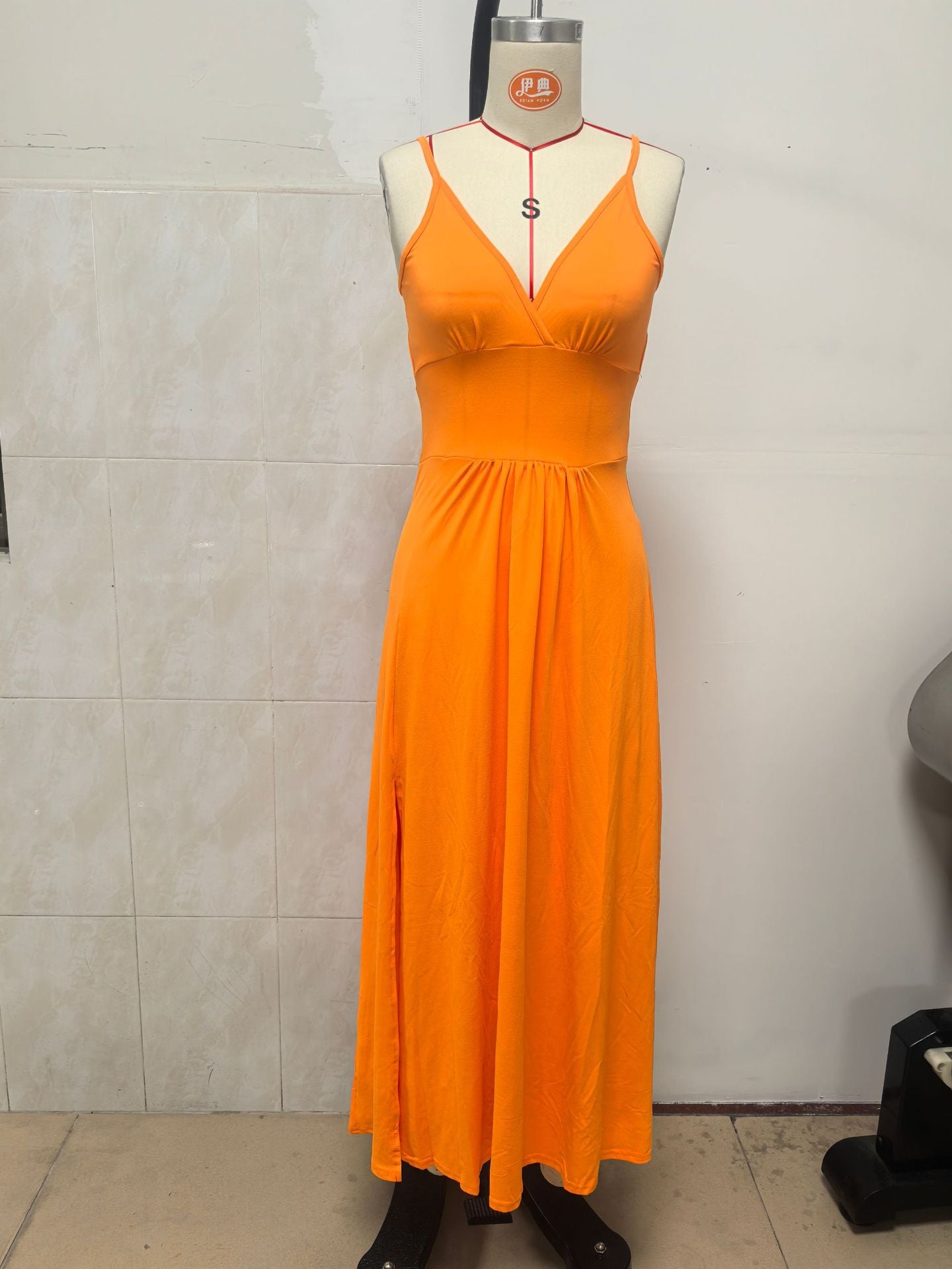VVZ Women's Solid-Color Slim-Fit Strappy Dress