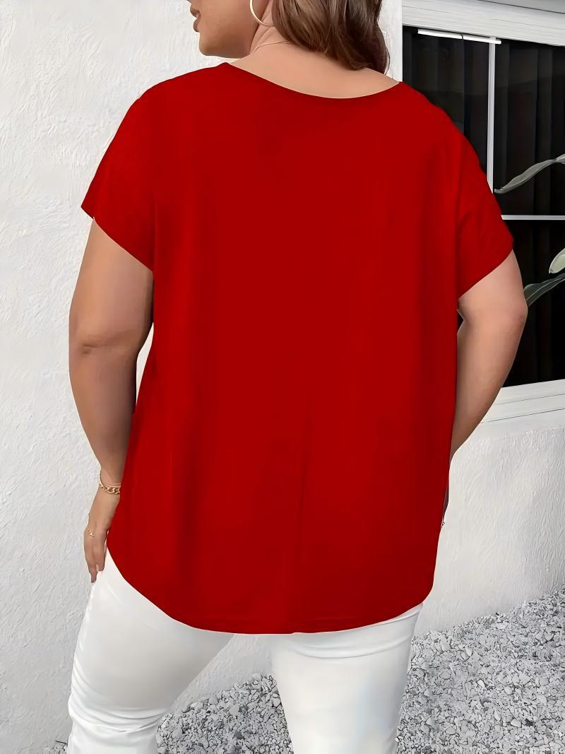 VVZ Plus-Size Short-Sleeve Off-Shoulder T-Shirt
