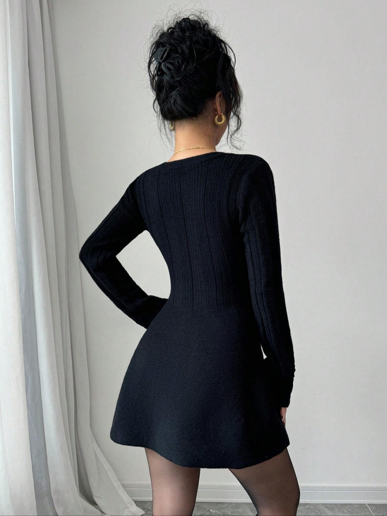 VVZ Women’s New V Neck  Dress