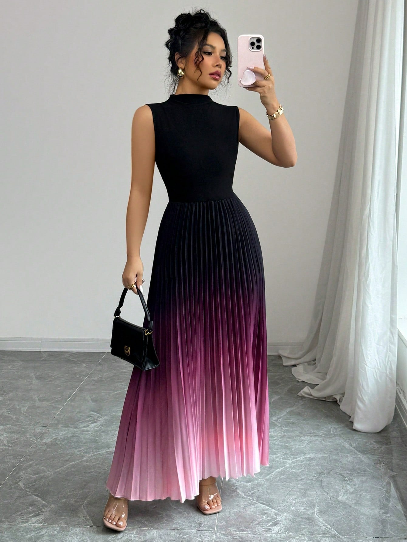 VVZ Women's Ombre Print Tank Dress