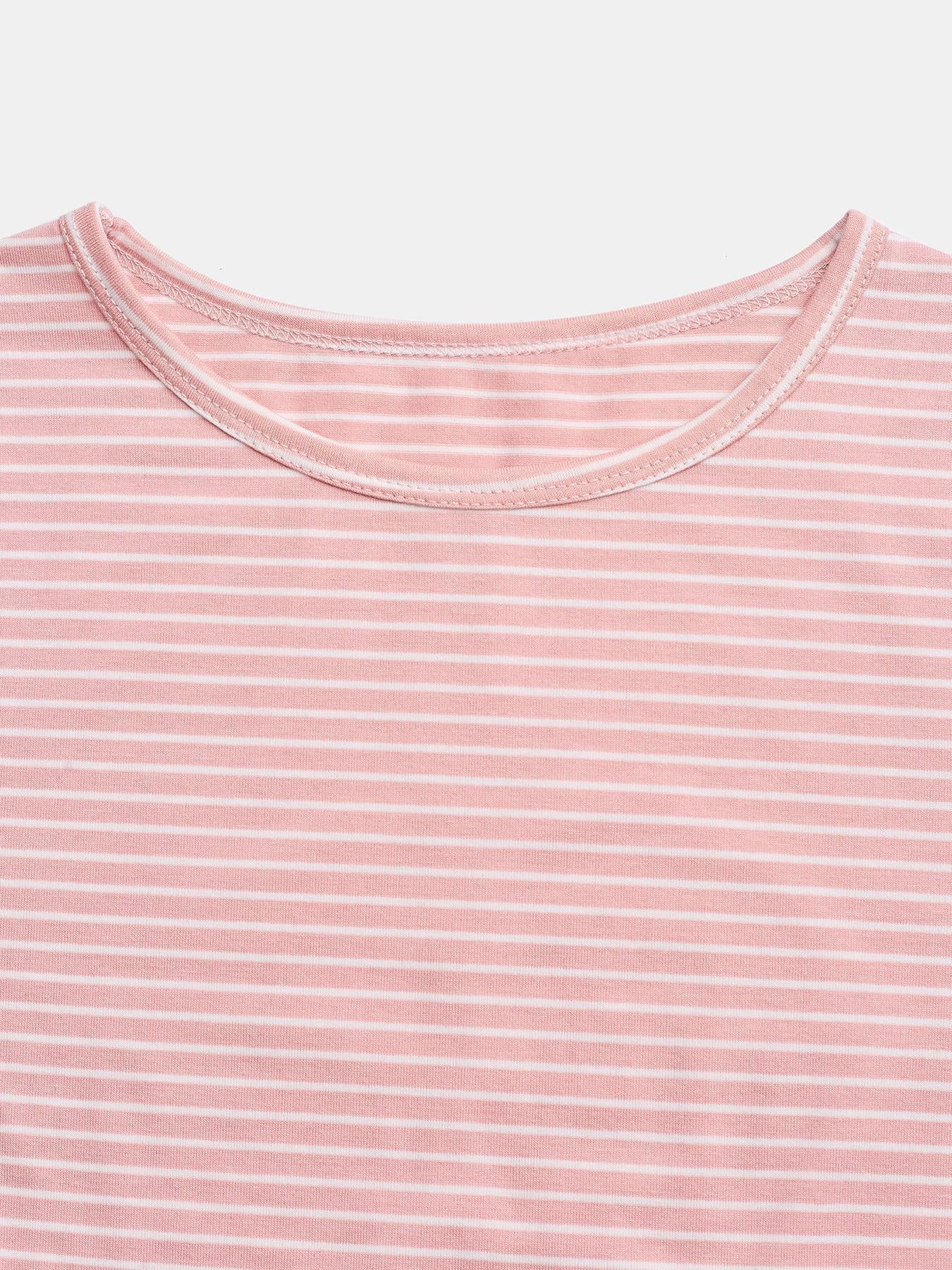 VVZ Two-piece Set Women's Striped Print Crop Tee