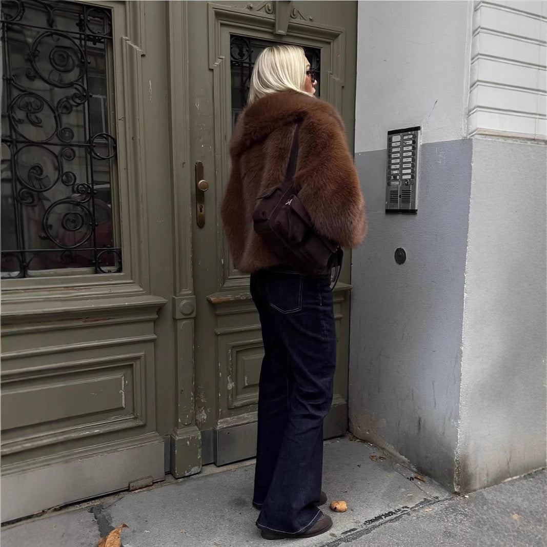 VVZ Women's Faux Fur Short Coat