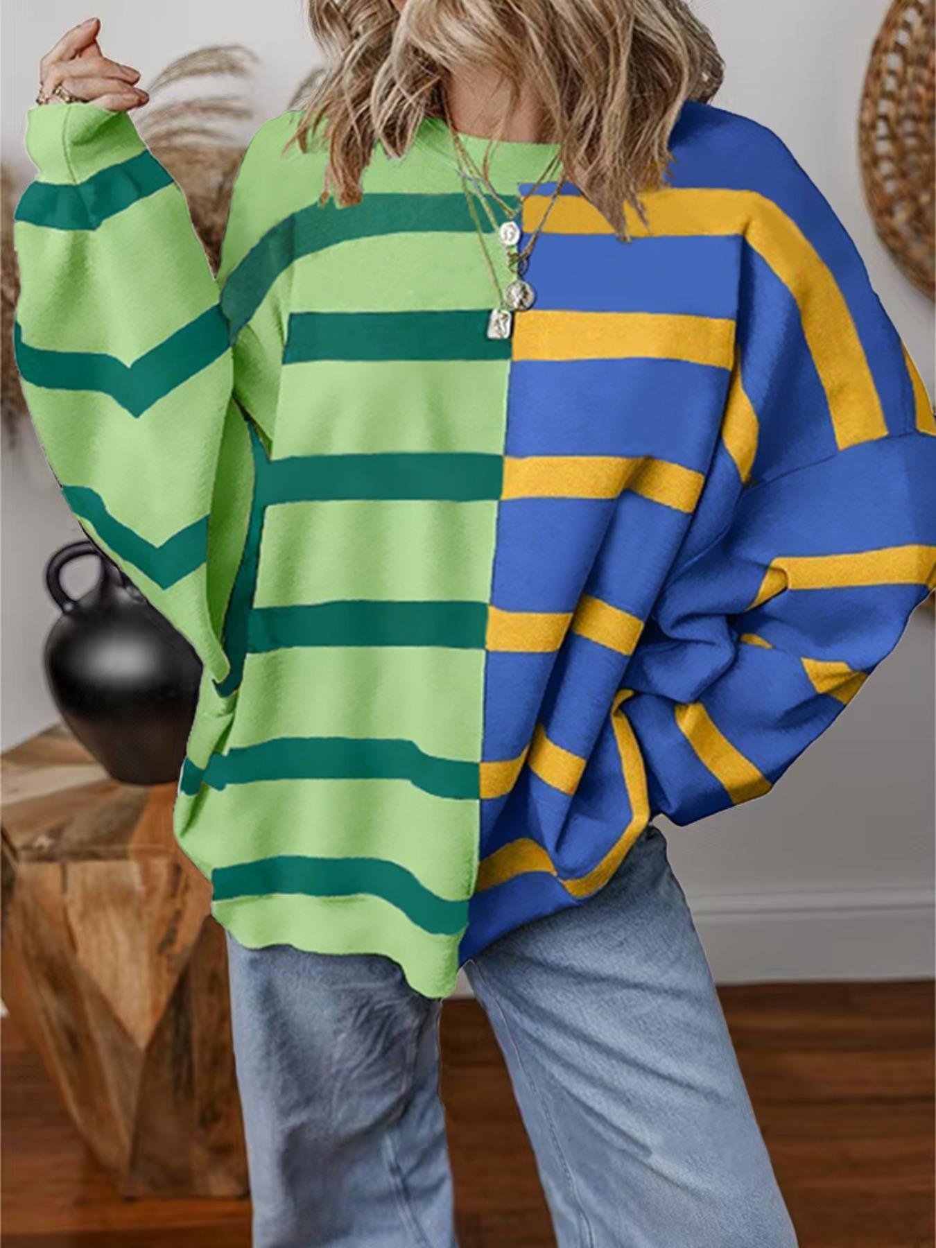 VVZ Womens Striped Pullover Sweater