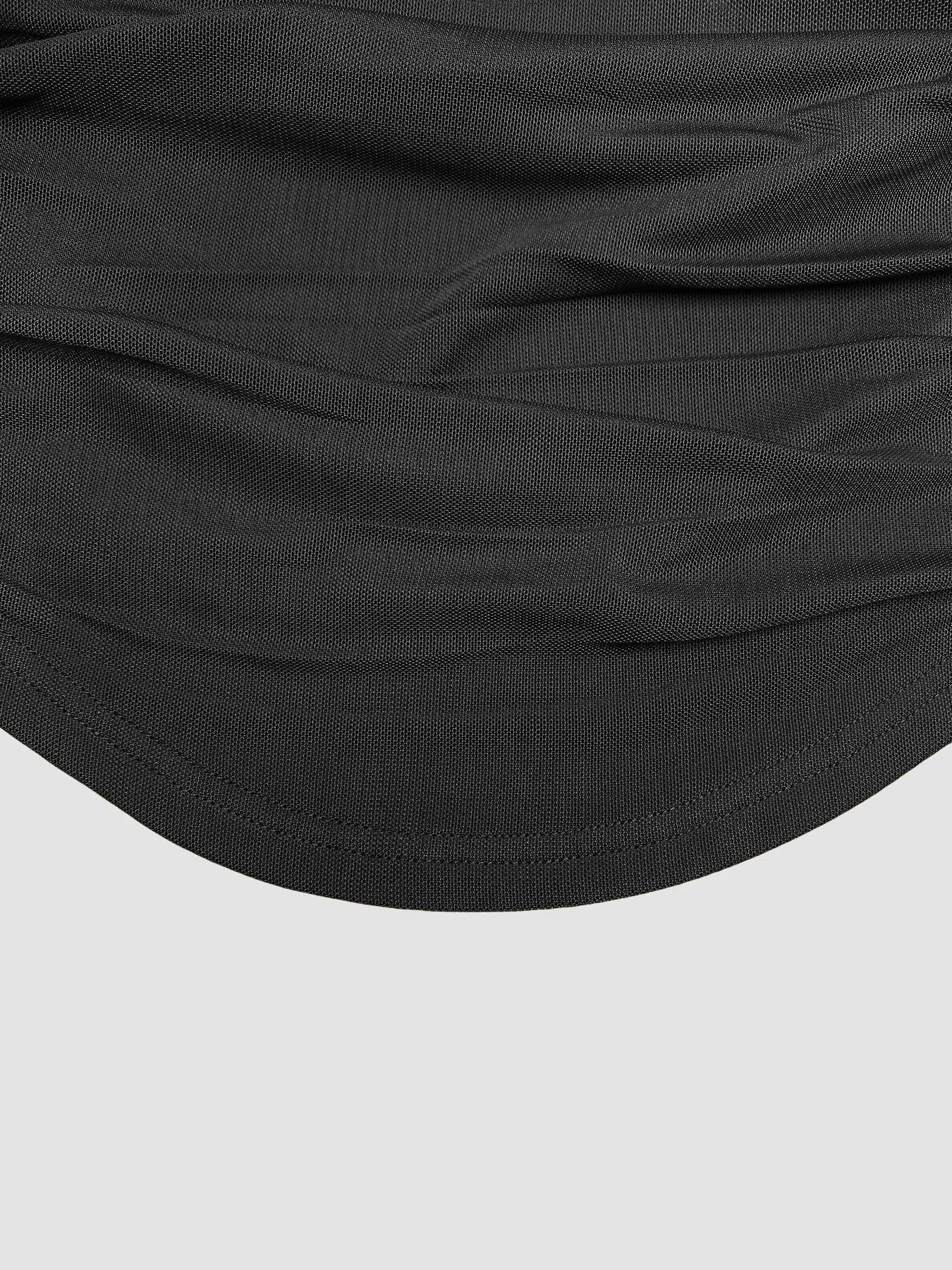 VVZ Women's Asymmetrical Neckline Ruched Cropped Top