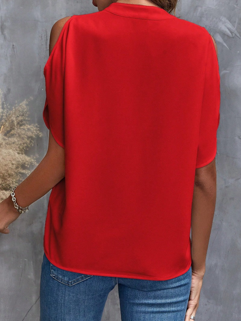 VVZ Women's Solid-Color Slim-Fit Casual T-Shirt