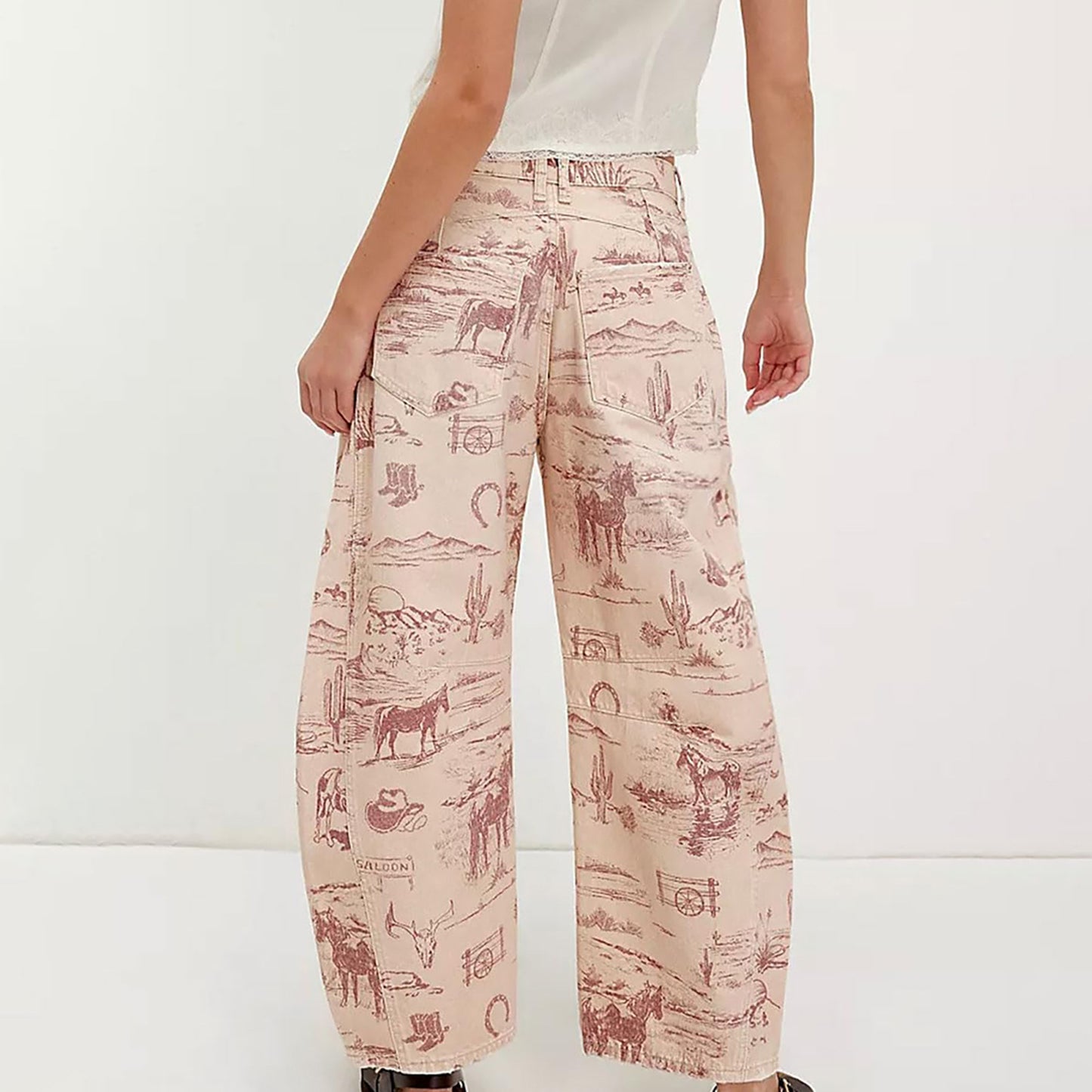VVZ Women's Printed Wide-Leg Jeans