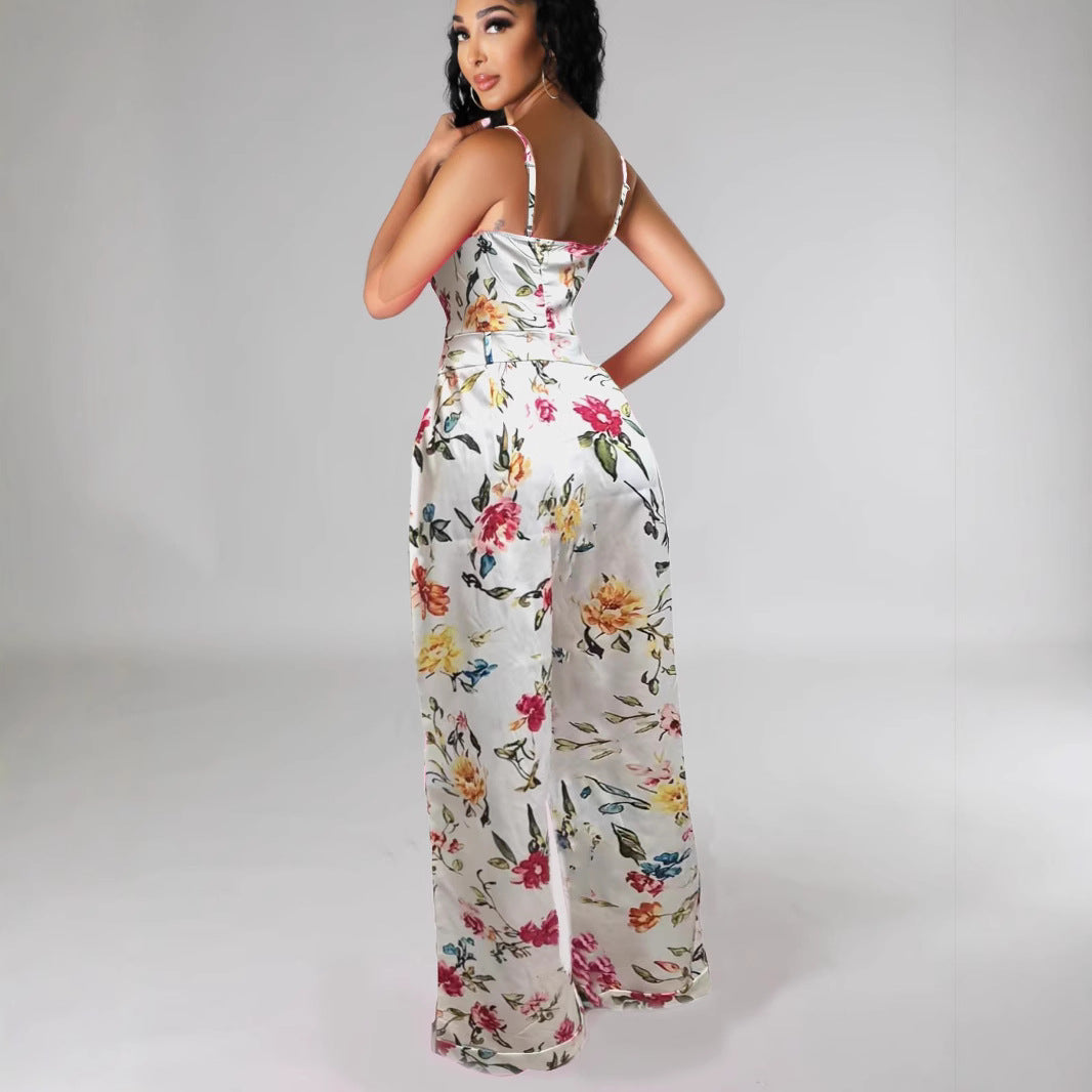 VVZ Women's Printed Strappy Jumpsuit