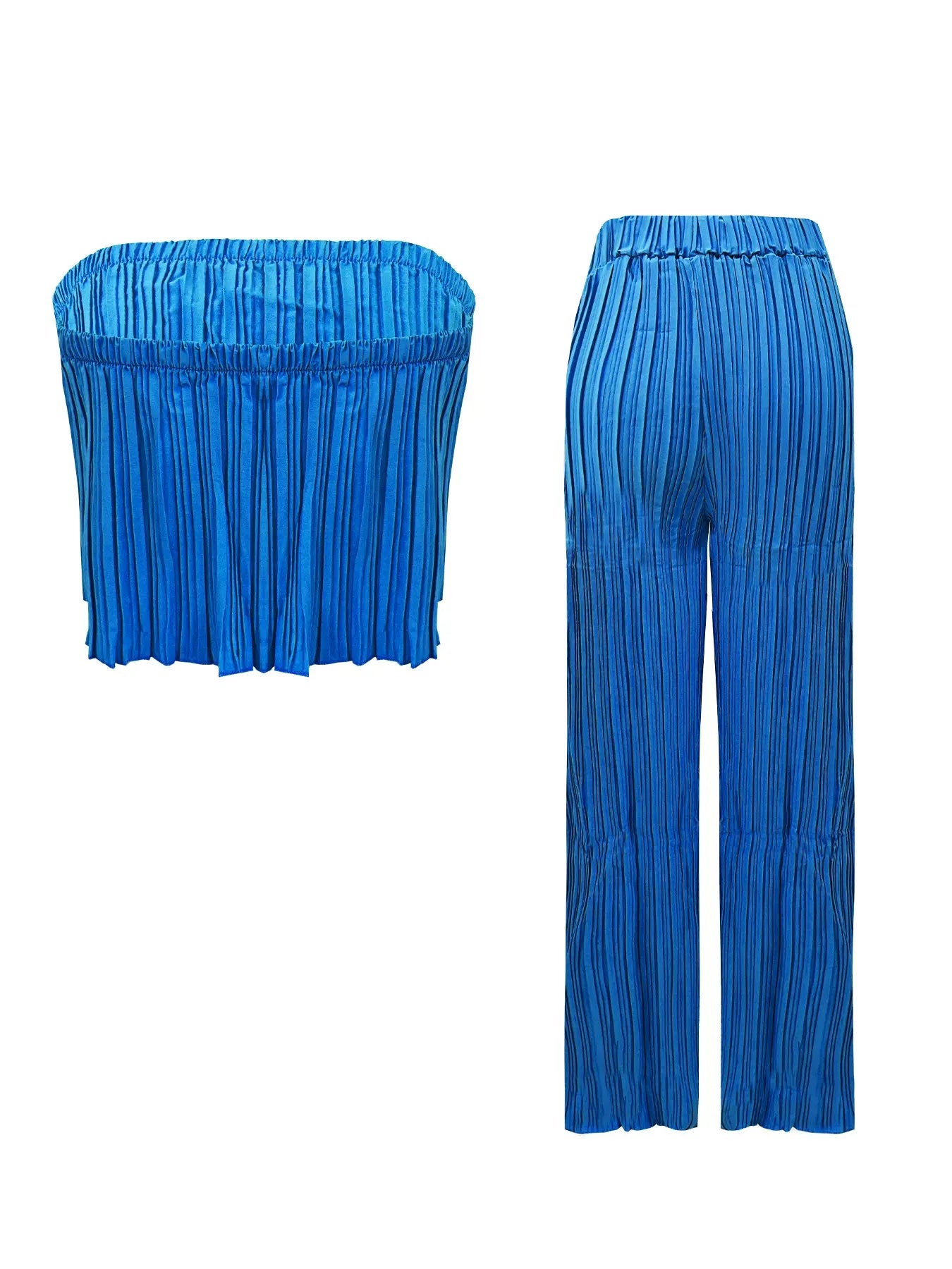 VVZ Strapless Top and Wide-Leg Pants